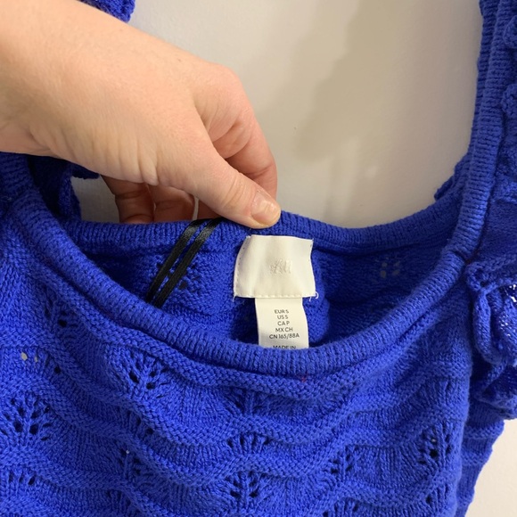 Blue H&M Knitted Crop Top - Picture 3 of 3